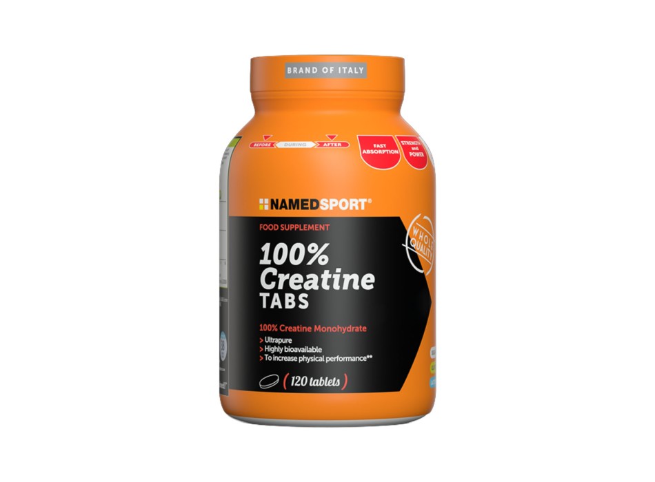 100% Creatine Tabs NamedSport Creatina Monoidrato 80 Mesh Forza e Volume 120 cpr