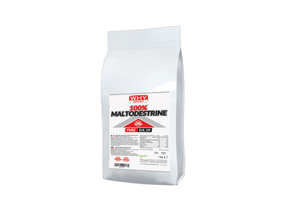 100% Maltodestrine WHYsport integratore energetico puro in polvere 1kg Neutro