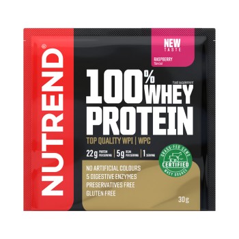 100% Whey Protein Nutrend 30g Monodose Proteine Siero del Latte Lampone