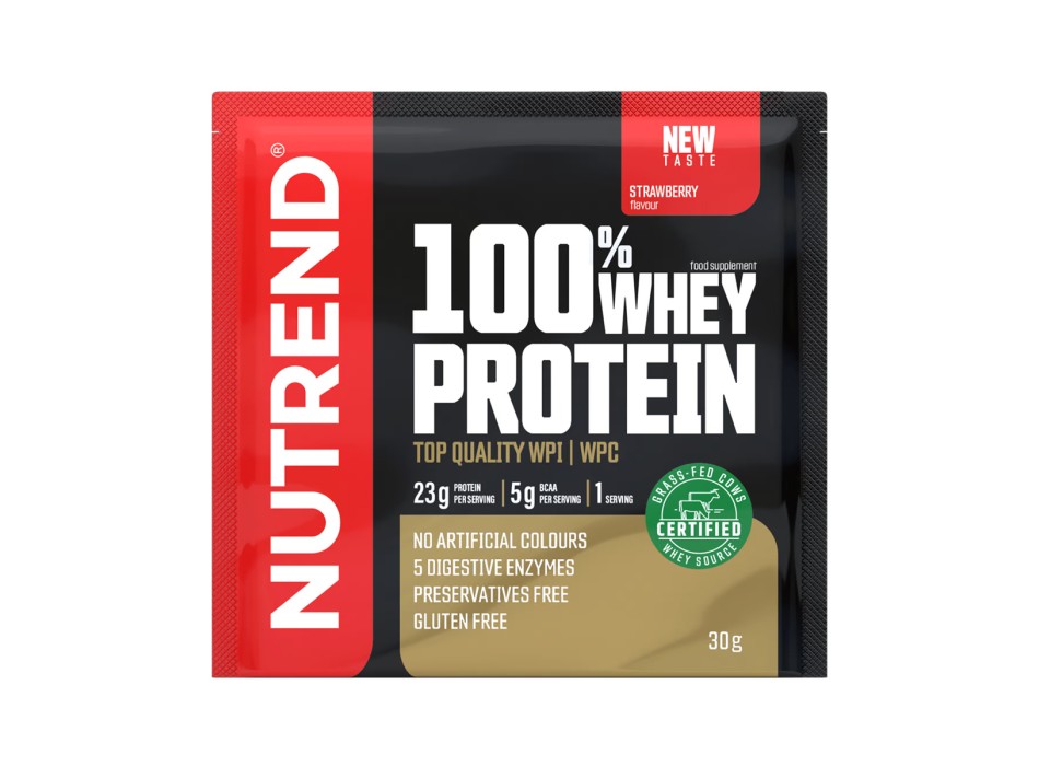 100% Whey Protein Nutrend 30g Monodose Proteine Siero del Latte Strawberry