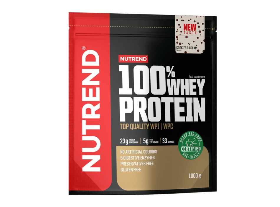 100% Whey Protein Nutrend Proteine Siero del Latte 1000g Biscotti e Crema