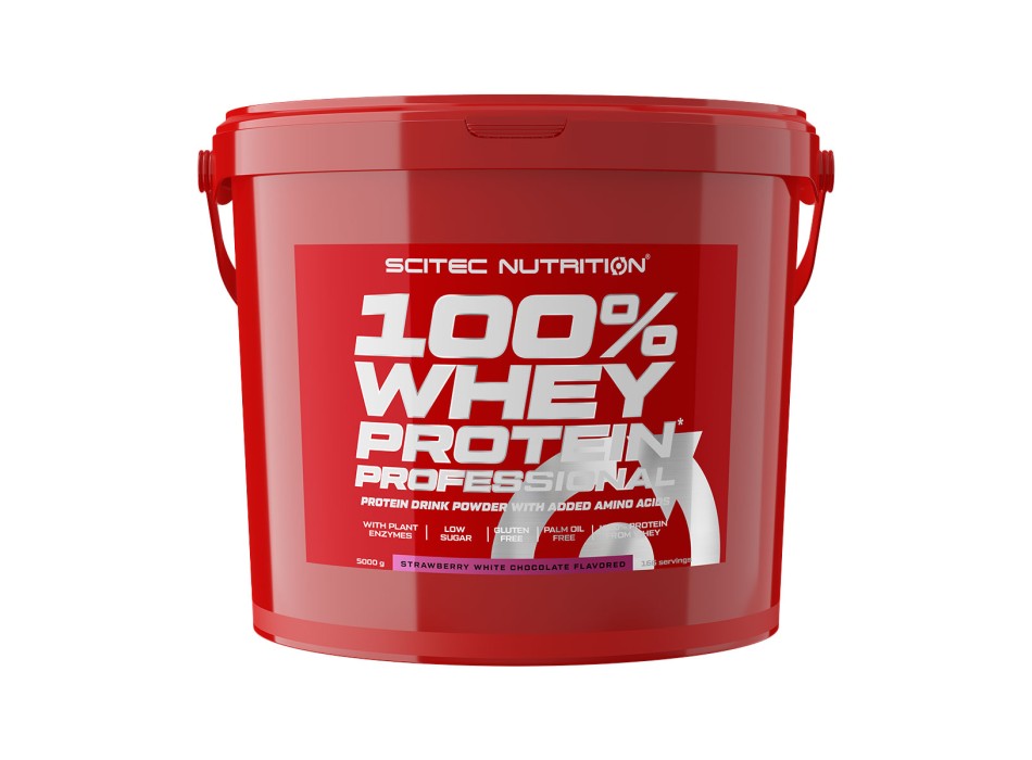 100% Whey Protein Professional Scitec Nutrition 5kg Cioccolato Bianco Fragola