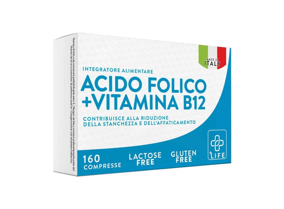 Acido Folico e Vitamina B12 PiùLife Integratore Energia e Gravidanza 160cpr
