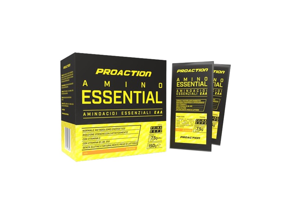 Amino Essential Pro ProAction 20 bustine Amminoacidi Essenziali EAA Arancia 
