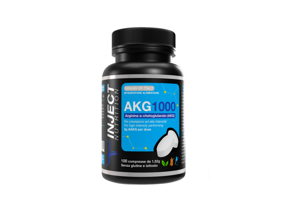 Arginina AKG 1000 Inject Nutrition ossido nitrico pump muscolare 100cpr
