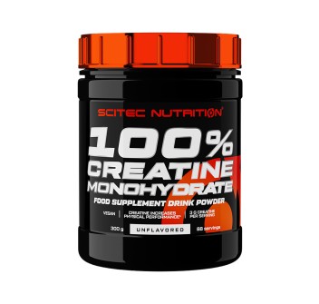 Barattolo 100% Creatine Monohydrate Scitec Nutrition creatina 300g Neutro