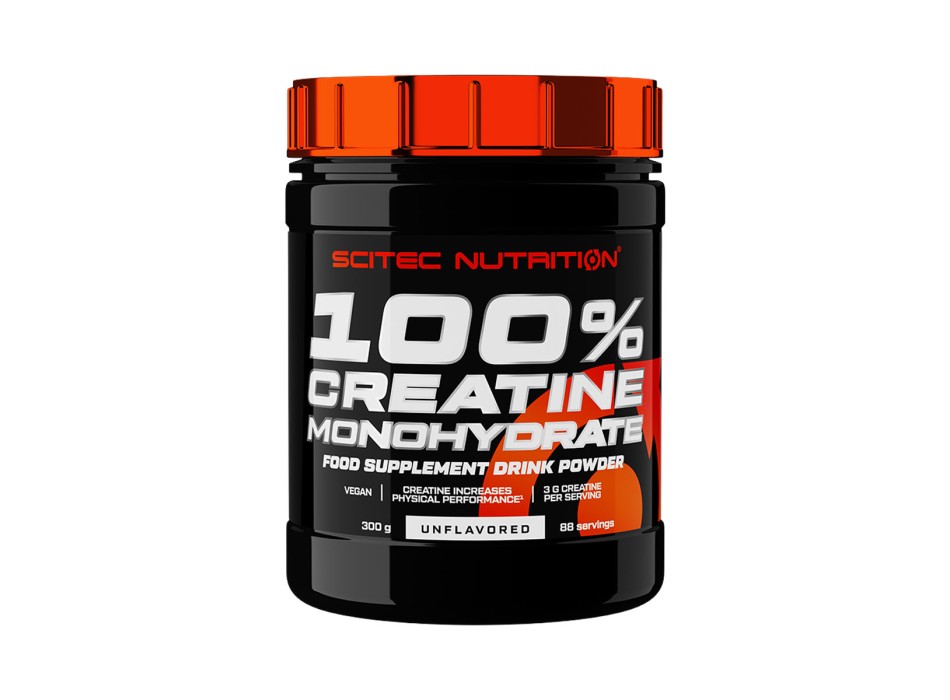Barattolo 100% Creatine Monohydrate Scitec Nutrition creatina 300g Neutro