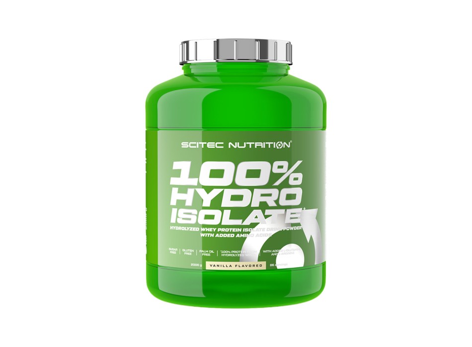 Barattolo 100% Hydro Isolate ScitecNutrition proteine idrolizzate 2kg Vaniglia