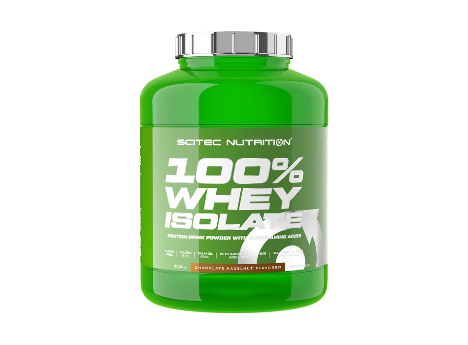 Barattolo 100% Whey Isolate Scitec Nutrition 2kg Cioccolato Nocciola