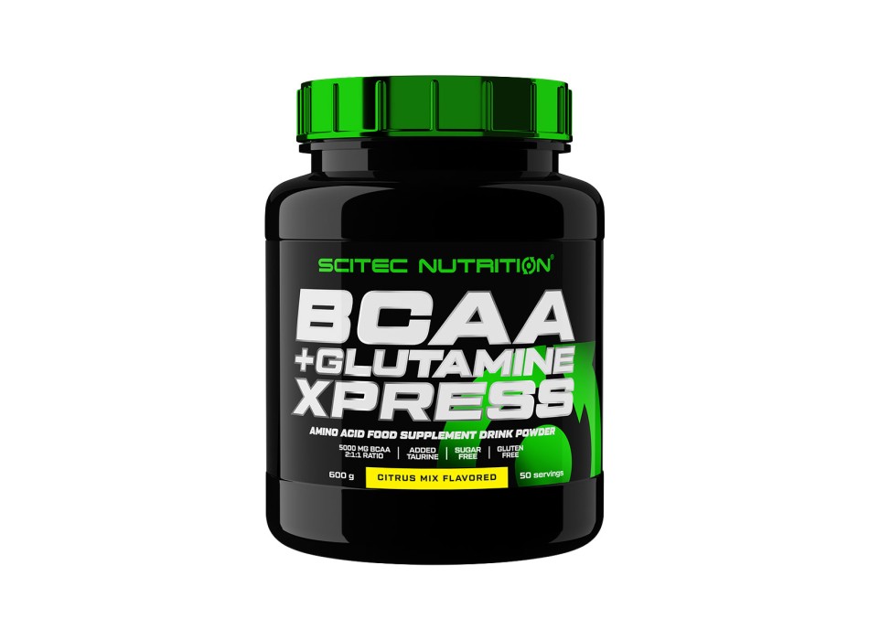 Barattolo 600g BCAA + Glutamine Xpress Scitec Nutrition aminoacidi 600g Agrumi
