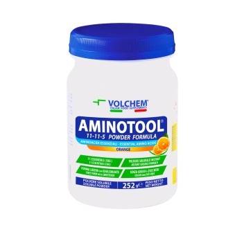 Barattolo Aminotool-R Volchem 11:1:1 Powder aminoacidi sport 252g Arancia