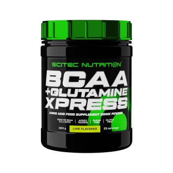 Barattolo BCAA + Glutamine Xpress Scitec Nutrition recupero 300g Lime