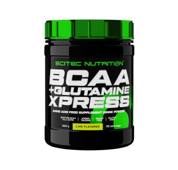 Barattolo BCAA + Glutamine Xpress Scitec Nutrition recupero 300g Lime
