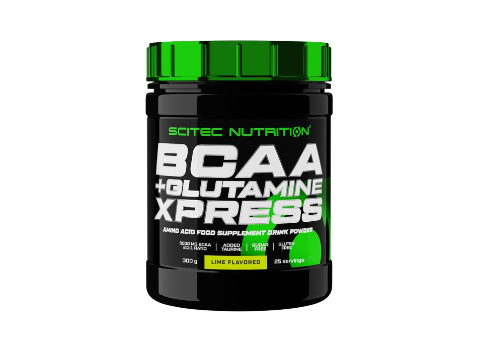 Barattolo BCAA + Glutamine Xpress Scitec Nutrition recupero 300g Lime