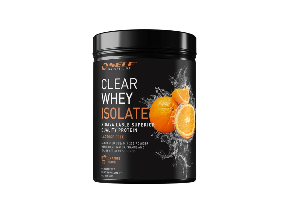 Barattolo Clear Whey Isolate Self Omninutrition proteine isolate 500g Arancia
