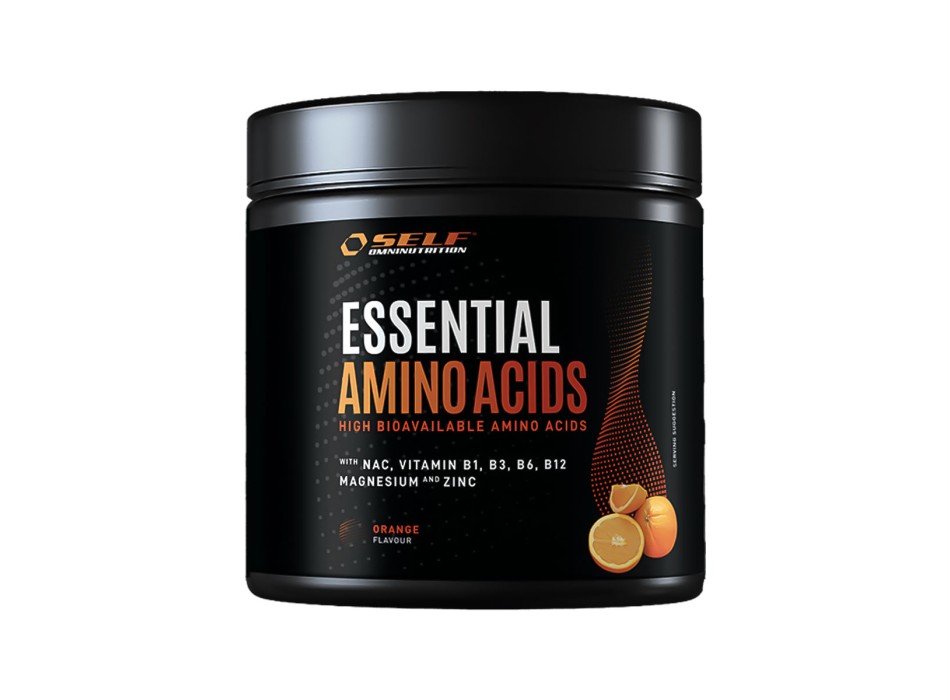 Barattolo Essential Amino Acids Self Omninutrition aminoacidi EAA 200g Arancia