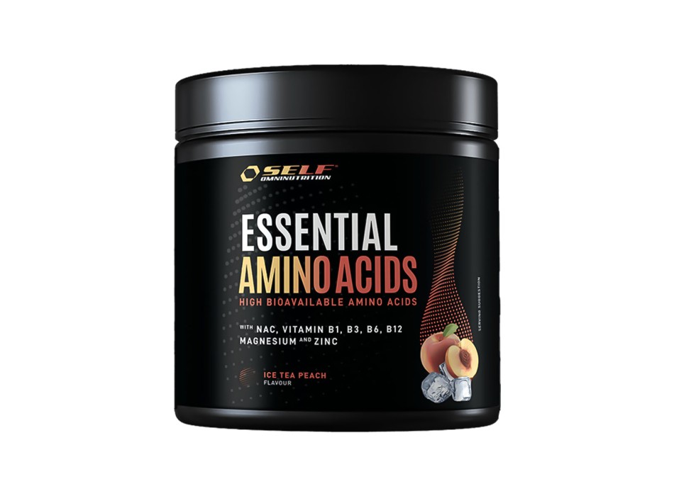 Barattolo Essential Amino Acids Self Omninutrition aminoacidi EAA 200g Tè Pesca
