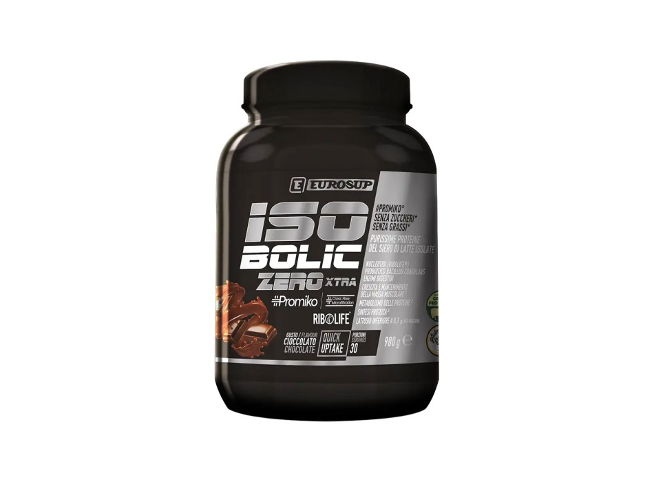 Barattolo Eurosup Isobolic Zero Xtra da 900g gusto cioccolato, proteine isolate 