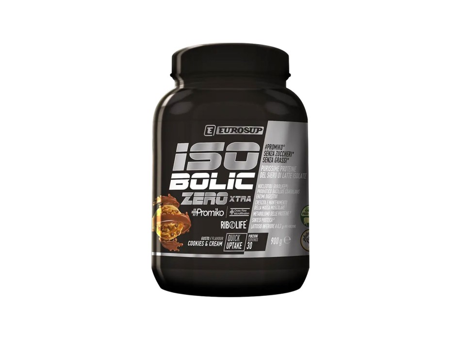 Barattolo Eurosup Isobolic Zero Xtra da 900g gusto cioccolato, proteine isolate 