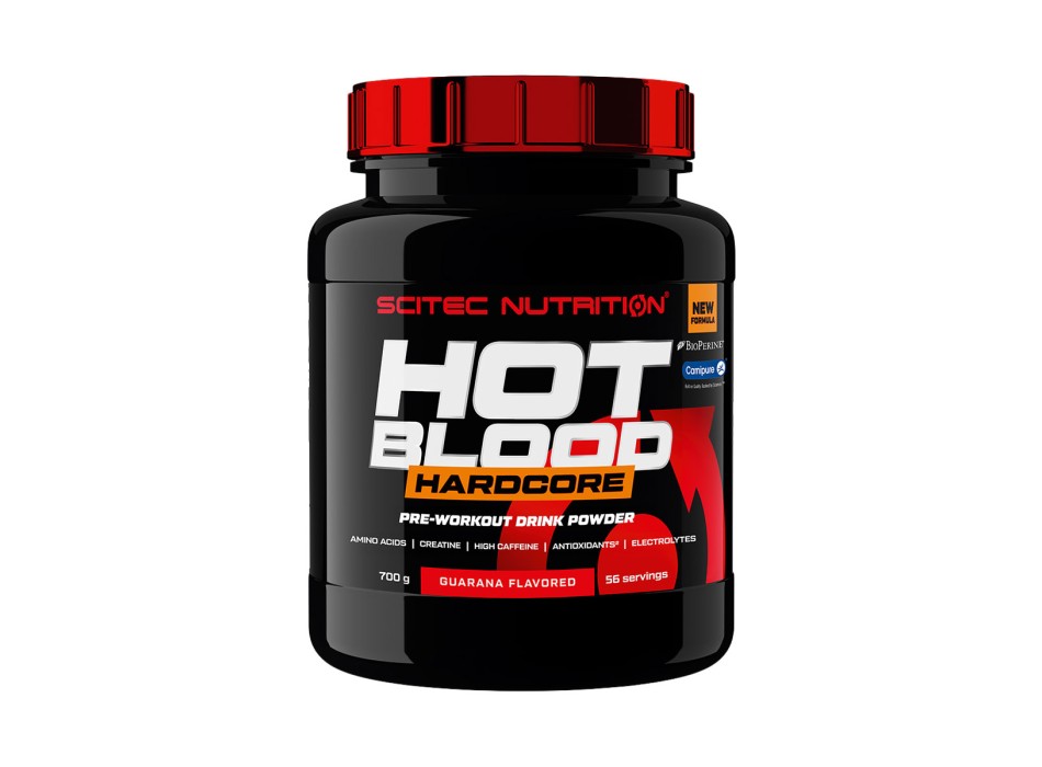 Barattolo grande Hot Blood Hardcore Scitec Nutrition 700g Guaranà