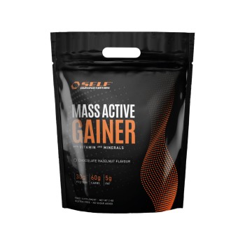 Barattolo Mass Active Gainer Self Omninutrition Gainer 2kg Cioccolato Nocciola