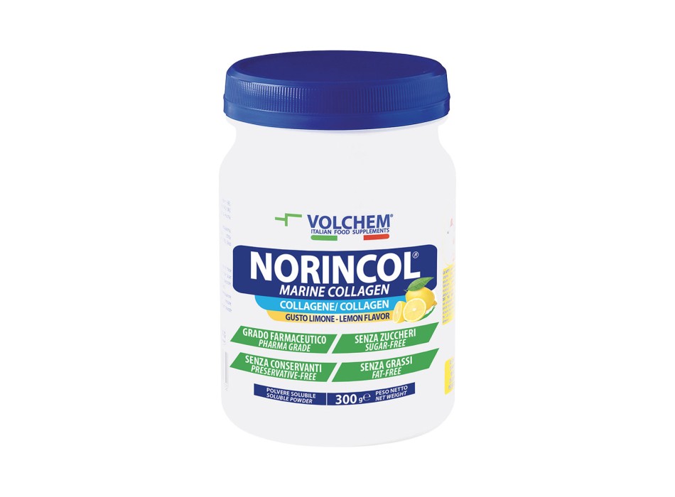 Barattolo Norincol-R Marine Collagen Volchem collagene marino 300g Limone