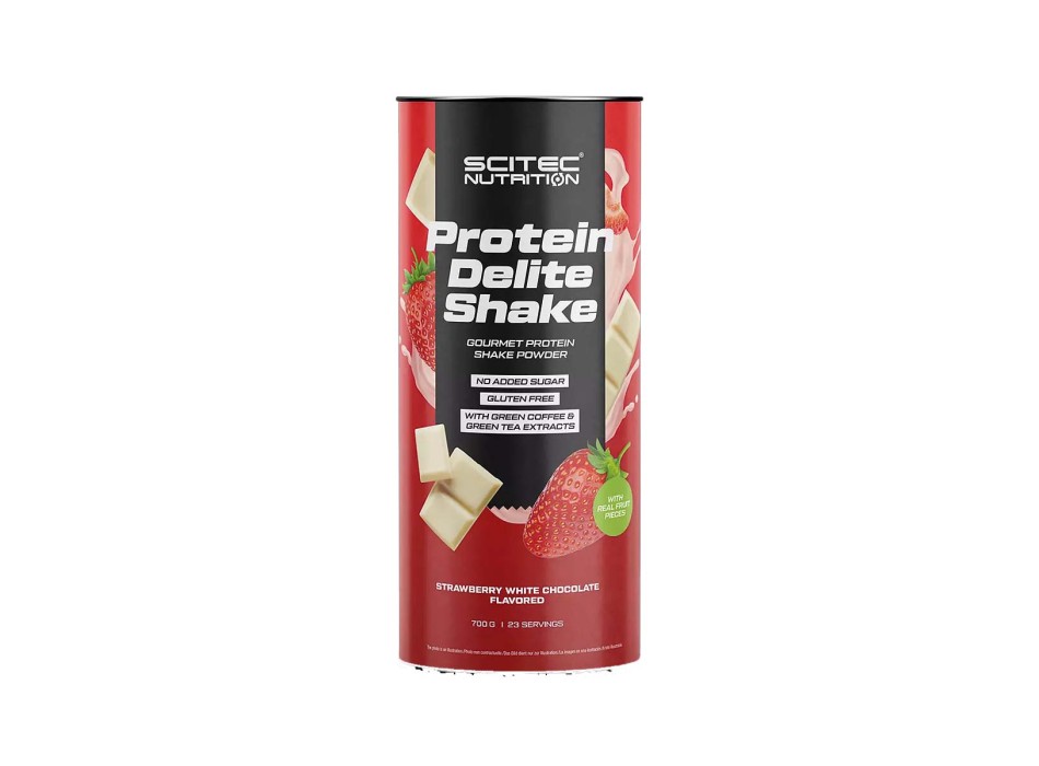 Barattolo Protein Delite Shake Scitec Nutrition 700g Cioccolato Bianco Fragola 