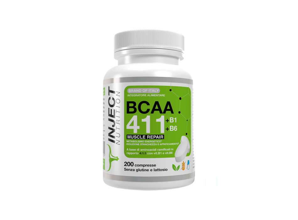 BCAA 4:1:1 Aminoacidi Ramificati Inject Nutrition recupero muscolare 200cpr