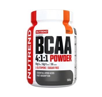 BCAA 4:1:1 Energy Powder Nutrend 500g Aminoacidi con Caffeina e Taurina
