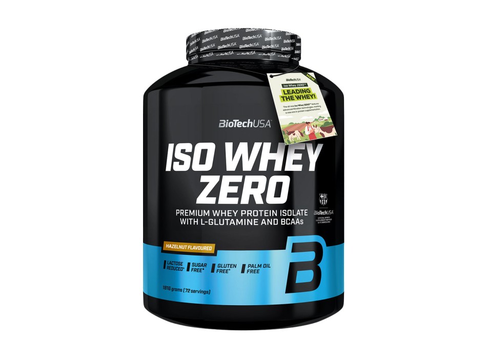 BioTechUSA Iso Whey Zero proteine isolate in polvere 1816g nocciola