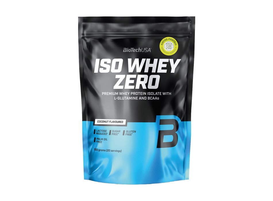 BioTechUSA Iso Whey Zero proteine isolate in polvere barattolo 500g cocco