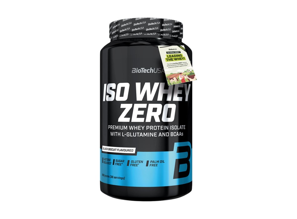 BioTechUSA Iso Whey Zero proteine isolate in polvere barattolo 908g black biscui