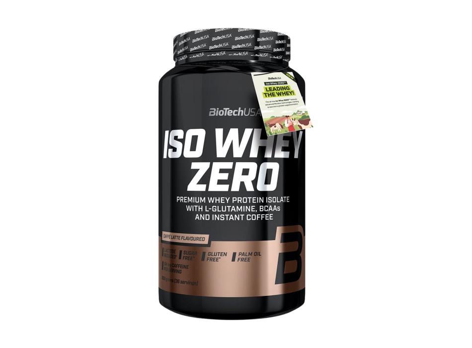 BioTechUSA Iso Whey Zero proteine isolate in polvere barattolo 908g caffè latte