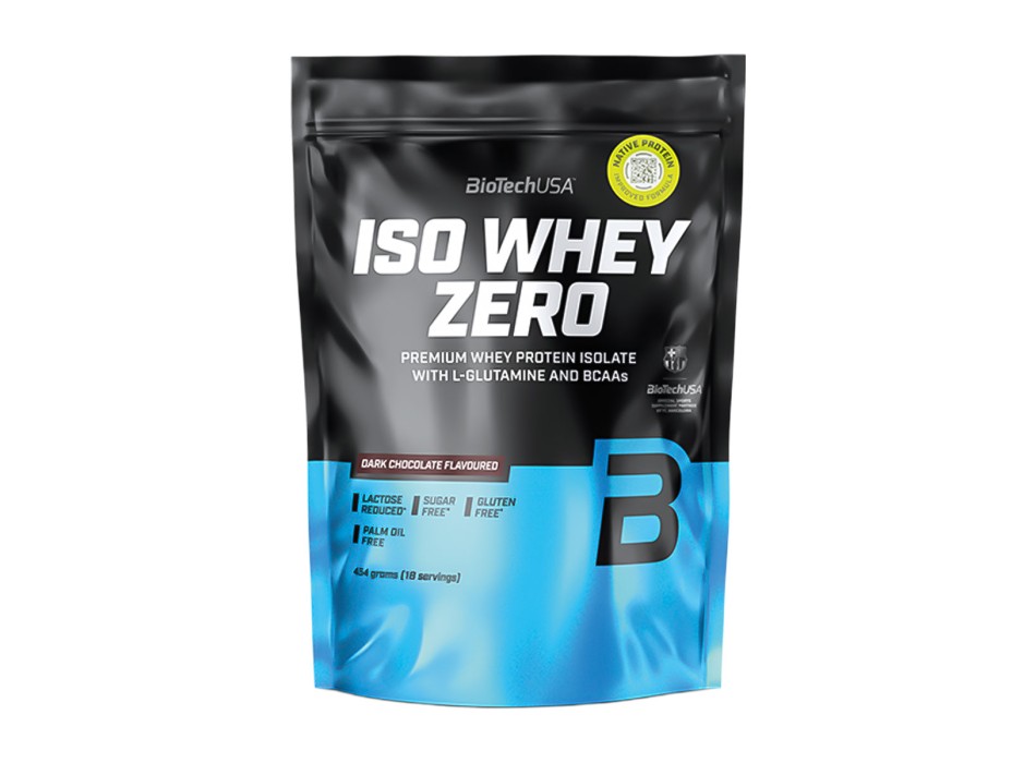 BioTechUSA Iso Whey Zero proteine isolate in polvere busta 454g cioccolato fonde