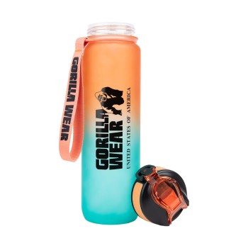 Borraccia Gorilla Wear Gradient da 1 litro con design sfumato verde e arancio