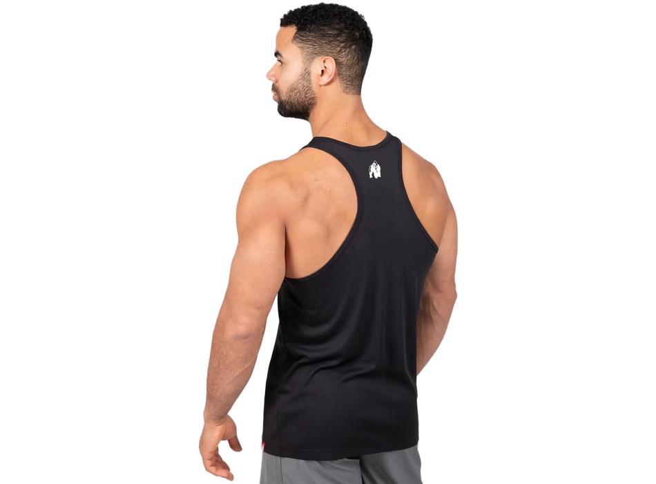 Canotta Classic Training Gorilla Wear nera da uomo con grande logo bianco circol