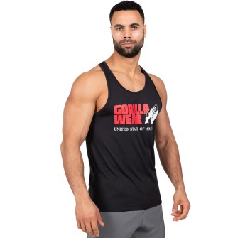 Canotta Classic Training Gorilla Wear nera da uomo con grande logo bianco circol