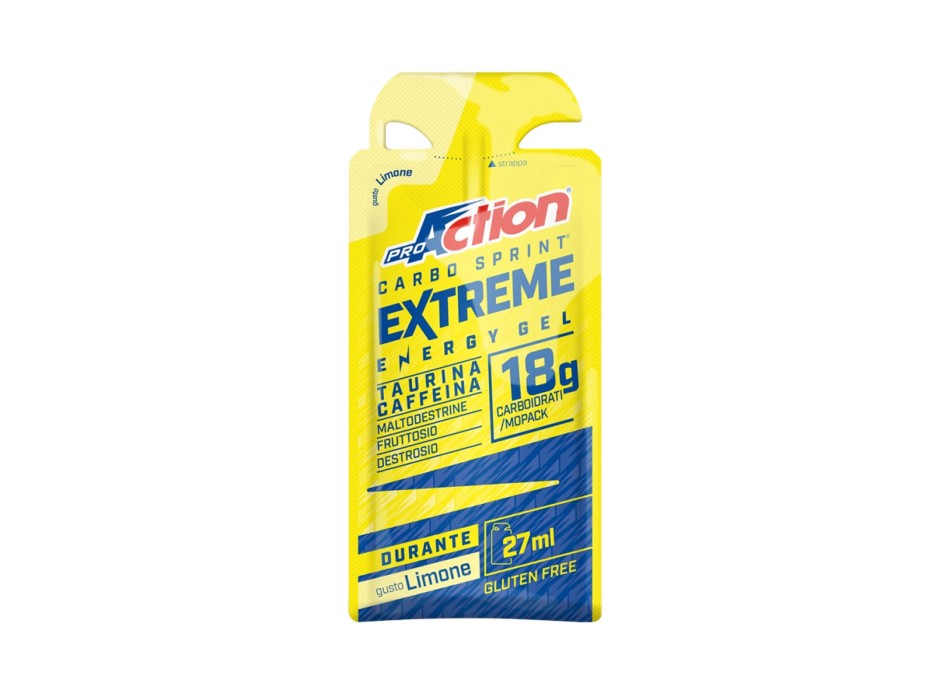 Carbo Sprint Extreme ProAction 27ml Gel Energetico con Caffeina Limone