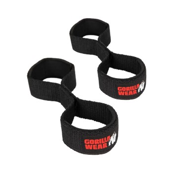 Cinghie da sollevamento Gorilla Wear Figure 8 nere in cotone e poliestere con im