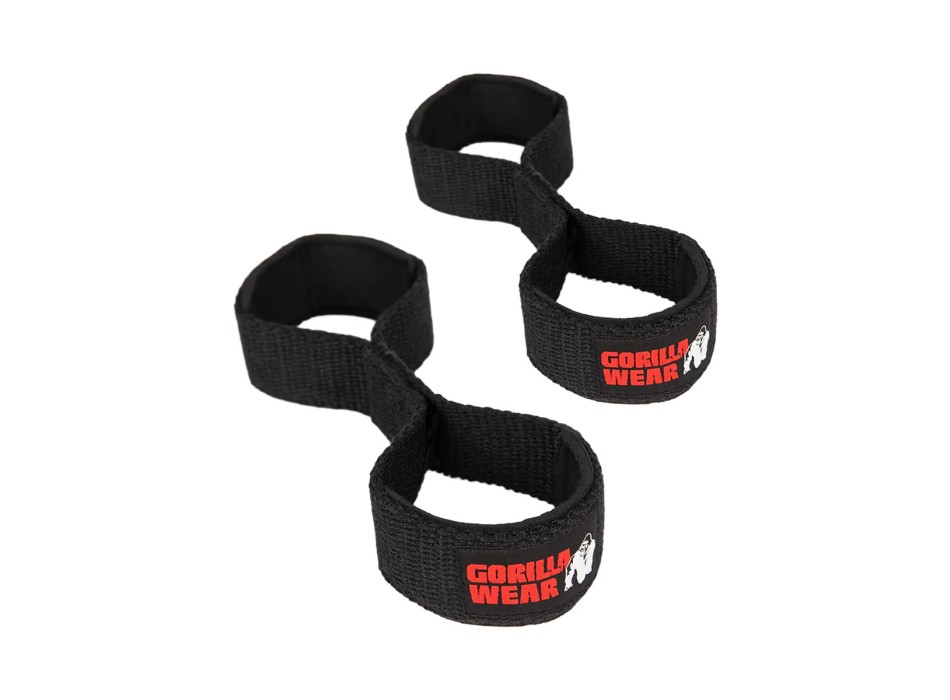 Cinghie da sollevamento Gorilla Wear Figure 8 nere in cotone e poliestere con im