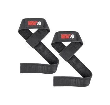 Cinghie da sollevamento Gorilla Wear in vera pelle marrone con logo stampato a c