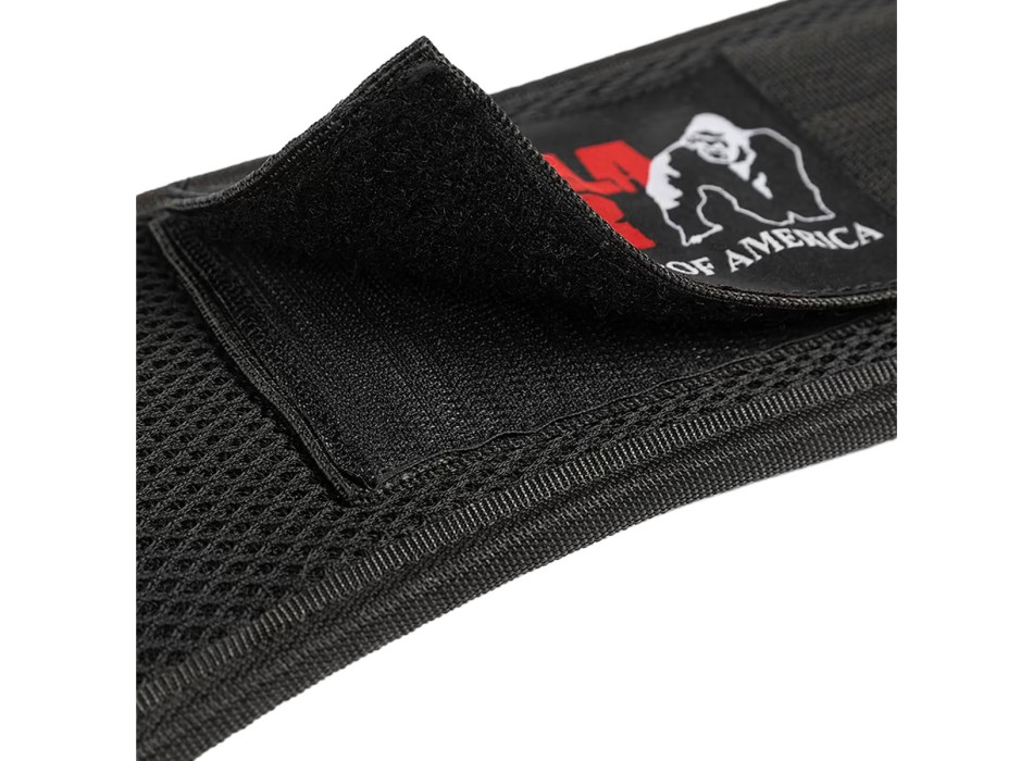 Cintura da palestra Gorilla Wear imbottita in nylon nero con supporto lombare sa