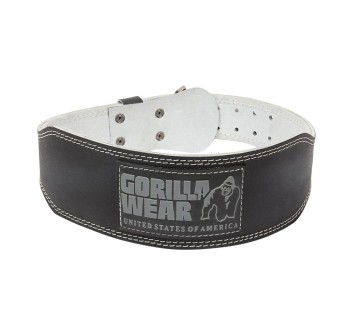 Cintura da sollevamento pesi Gorilla Wear in pelle nero e grigio