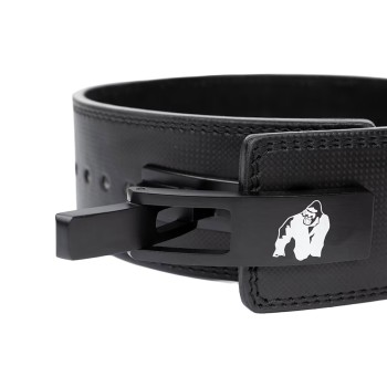 Cintura in Pelle con Leva in Carbonio 4 Pollici Nera