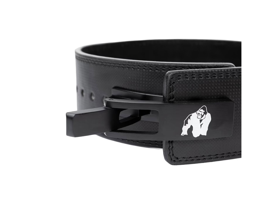 Cintura in Pelle con Leva in Carbonio 4 Pollici Nera