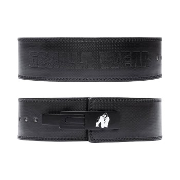 Cintura in Pelle con Leva in Carbonio 4 Pollici Nera