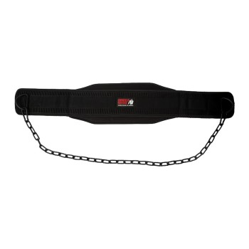 Cintura per dip Gorilla Wear nera con catena in acciaio resistente e moschettone