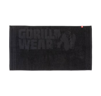 Collezione asciugamani Gorilla Wear in cotone nero con logo jacquard per palestr