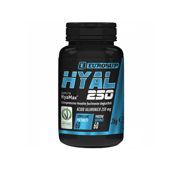 Confezione Eurosup HYAL 250 da 60 compressine integratore di acido ialuronico ad