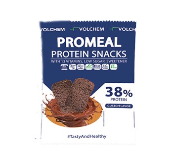 Confezione frollini proteici Promeal Snack Volchem 38g Cacao